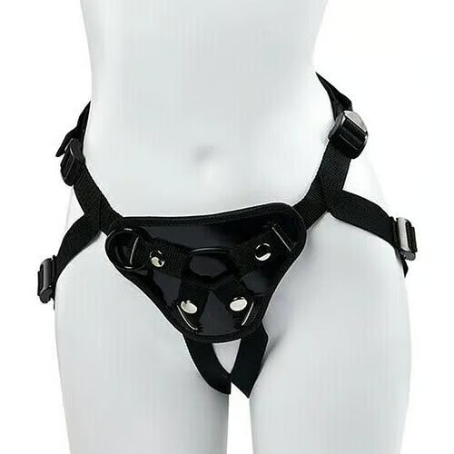 Acmejoy - Adjustable Strap-On Harness with Two Different Sizes O-rings BLACK Lube & Essential - Tophatter Daily Deals